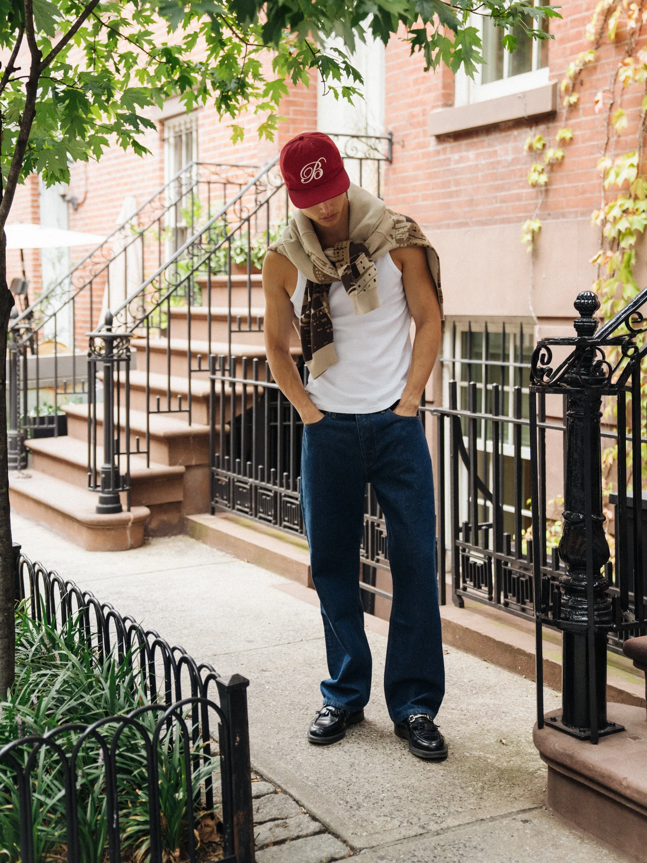 SCRIPT EMBROIDERED 6 PANEL CAP - CARDINAL RED