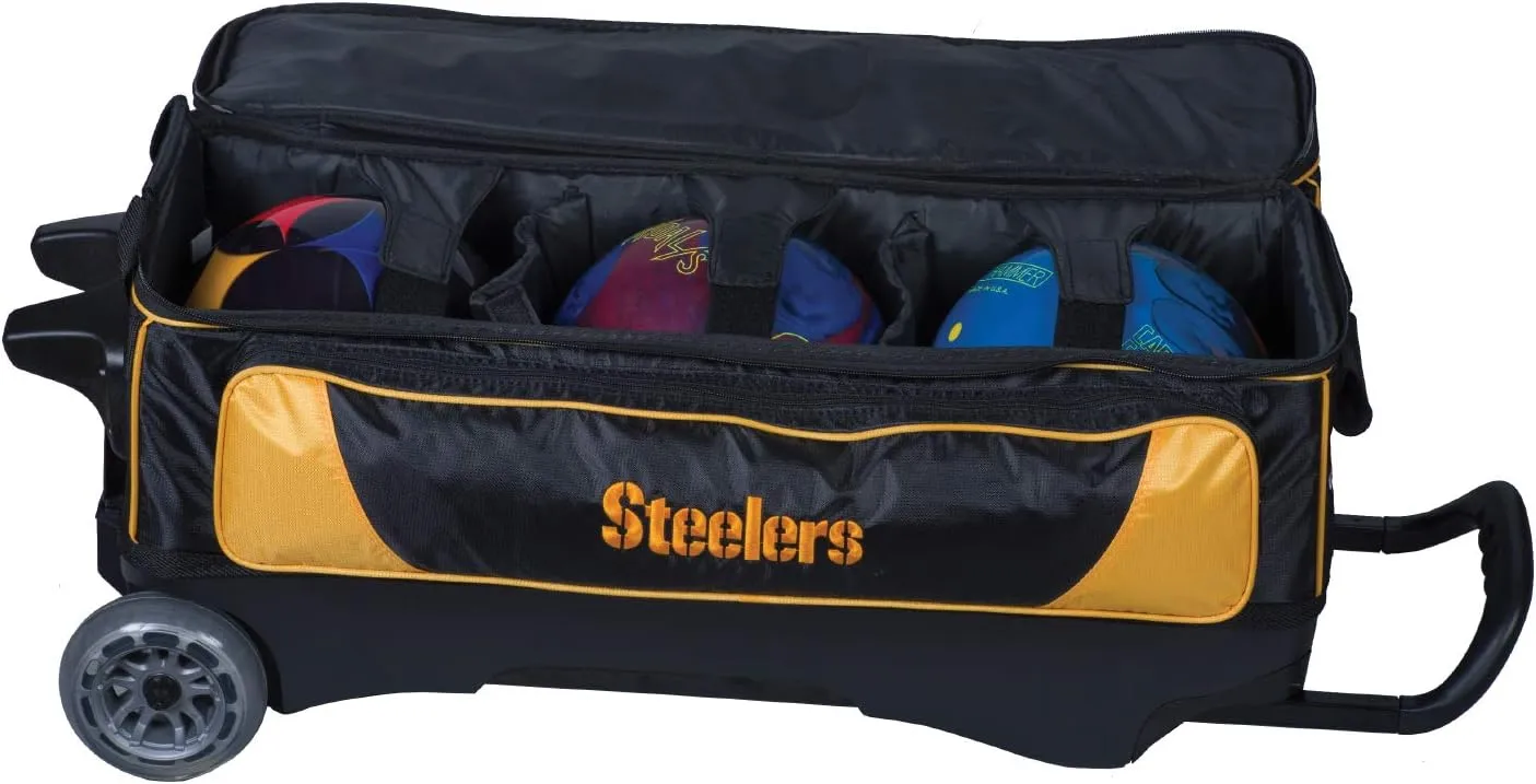 Strikeforce Bowling NFL Three Ball Bowling Roller Bag with Ball, Shoe and Accessory Pockets