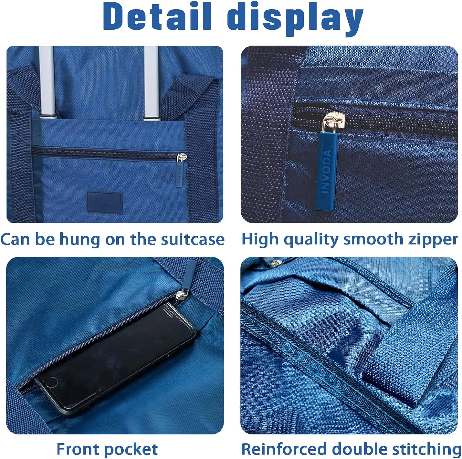Travel Duffel Bags 12 PCS Foldable Travel Bag Tote Carry on Luggage Waterproof Sports Gym Bag Lightweight Large Weekender Overnight Bag for Women and Men (12 PCS)