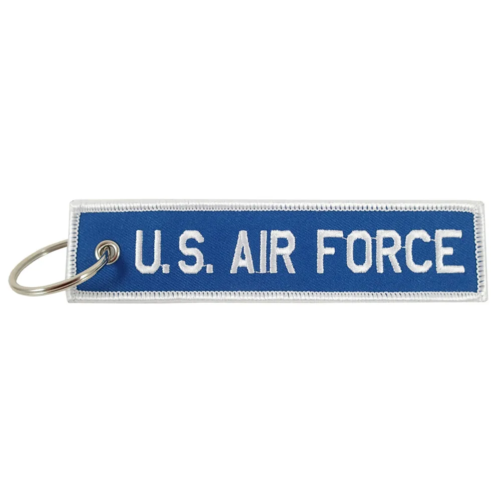 U.S. Air Force blue/white embroidered keychain