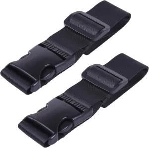 Wisdompro 2 Pcs Add a Bag Luggage Strap, Heavy Duty Adjustable Suitcase Belt Travel Attachment Travel Accessories for Connecting Your Luggage Together - Black