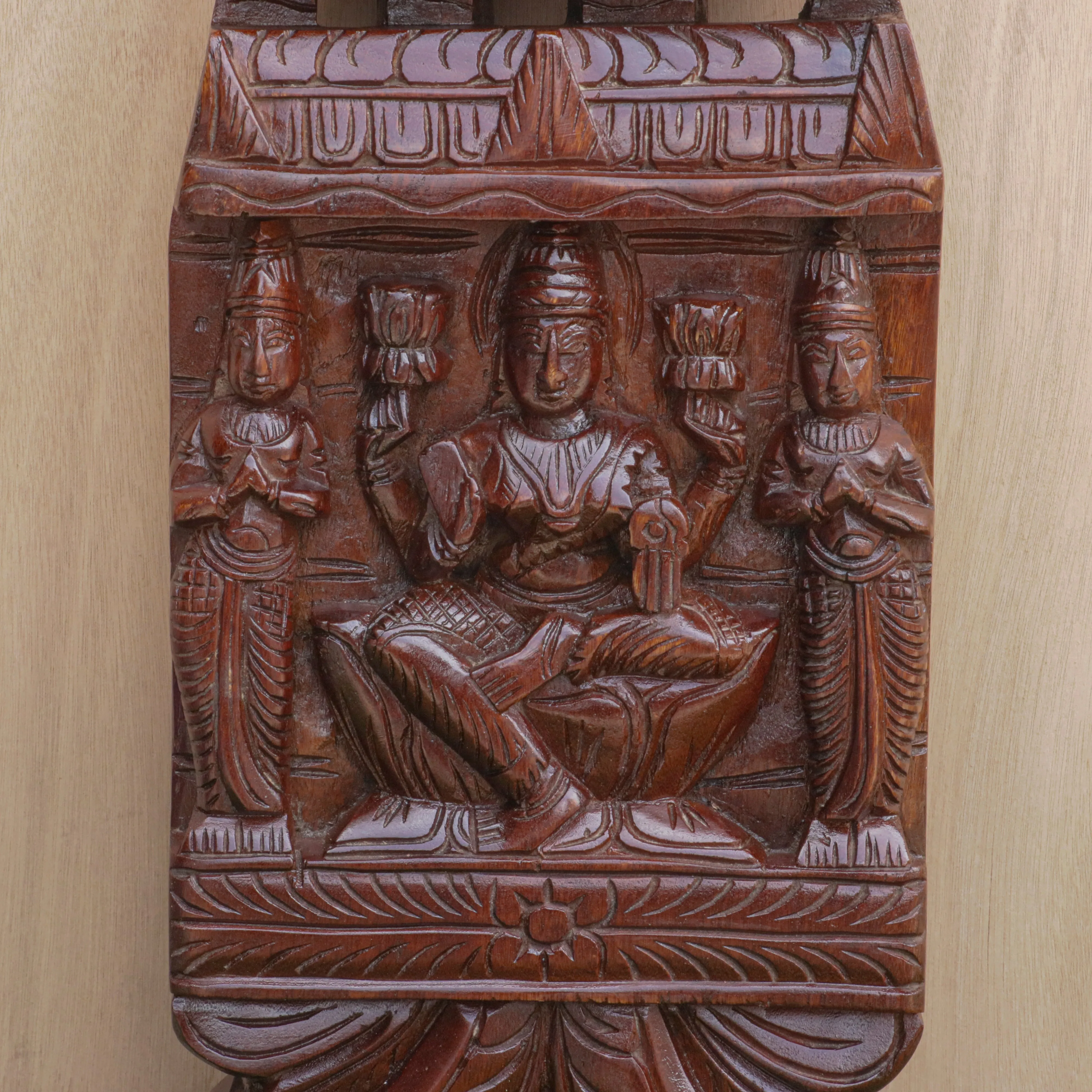 Wooden Carved God Panel