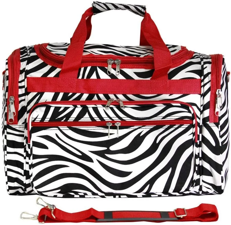 World Traveler Zebra 22-inch Carry-on Duffle Bag with Adjustable Shoulder Strap